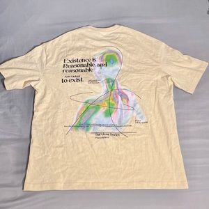 Shein 1pc Slogan & Figure Graphic Drop
Shoulder Tee